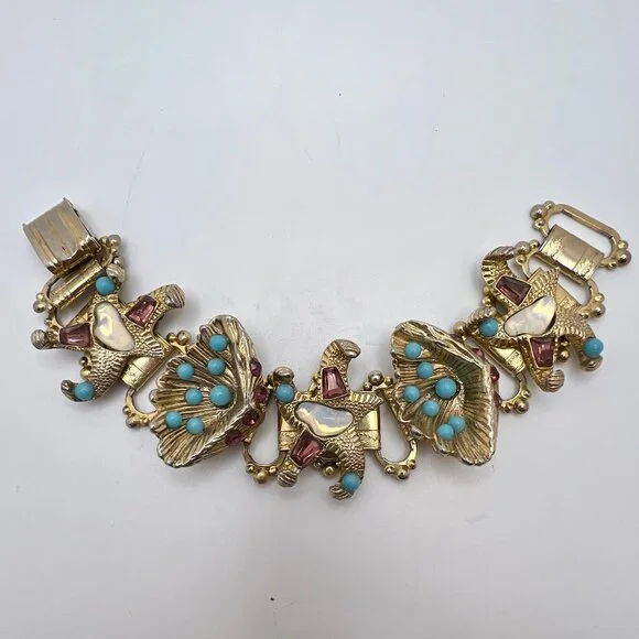 Enchanted Starfish and Sea Shells Vintage Bracelet - Picture 3 of 8